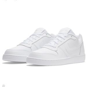 Nike Ebernon Triple White Low Trainers Sneakers Tennis Shoes Mens 11.5 or 13 NEW